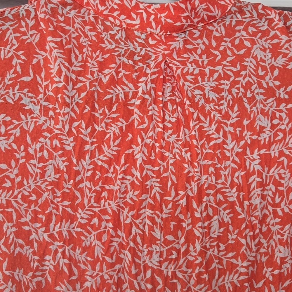 Olivaceous Orange & White Floral Cottagecore Handkerchief Hem Dress Size Medium - Picture 7 of 12